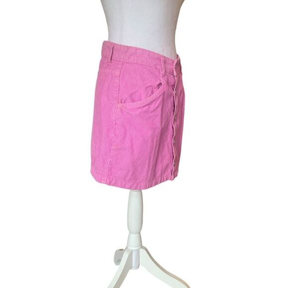 Free People Ray Cord Mini Skirt Bubblegum Pink Womens Size 4 NWOT - Picture 7 of 13